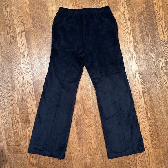 Tibi Ultrasuede Scottie Jogger Navy Blue Straight Relaxed Pants Womens Small - Picture 2 of 9